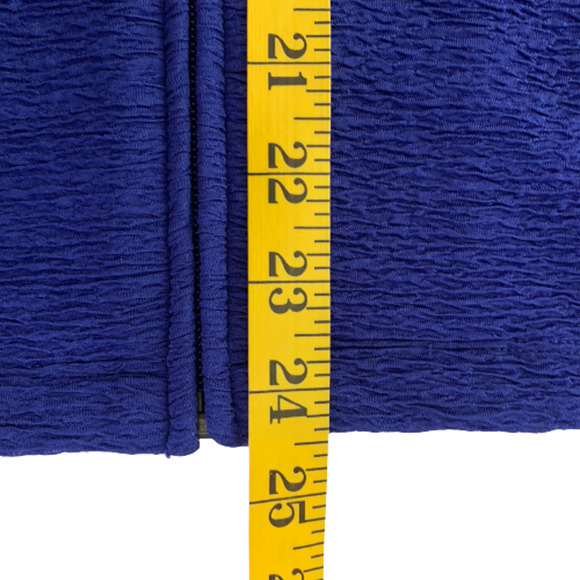 CHICO'S Cobalt Blue Textured Zipper Cardigan Sweater‎ - Picture 13 of 13